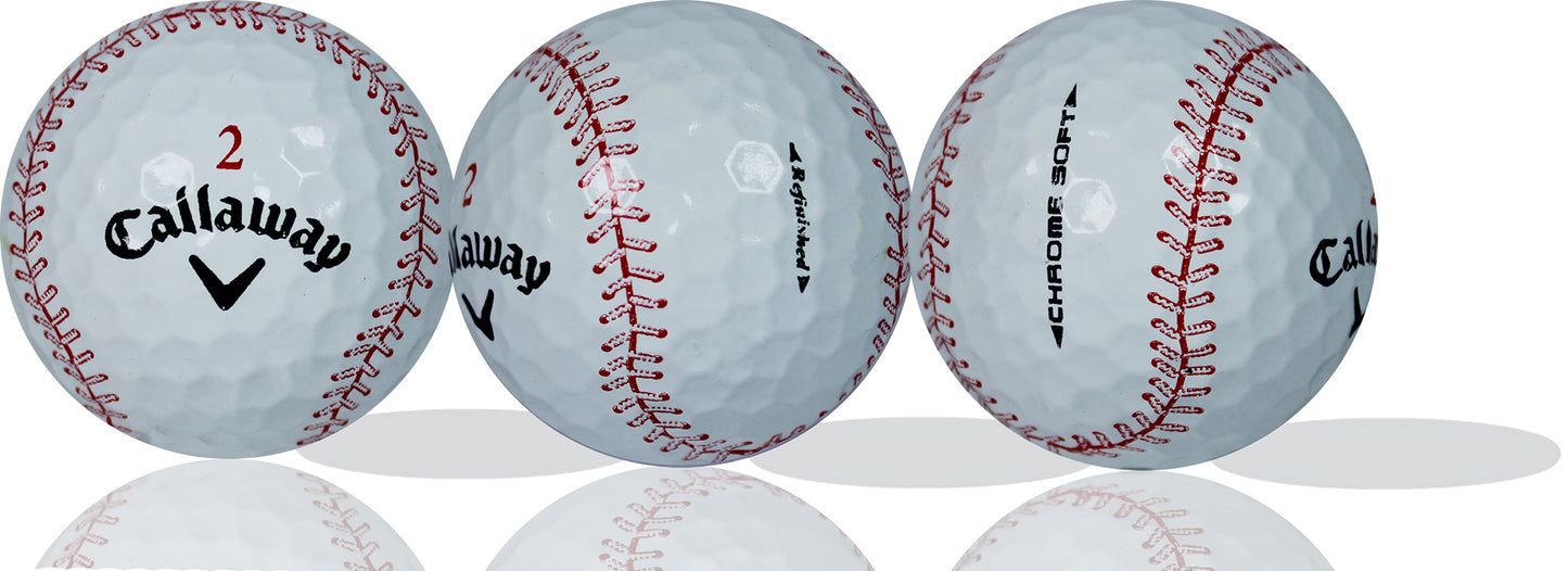 <span style="color:#d41b27;">Refinished Callaway</span> Chrome Soft Baseball 12 Pack