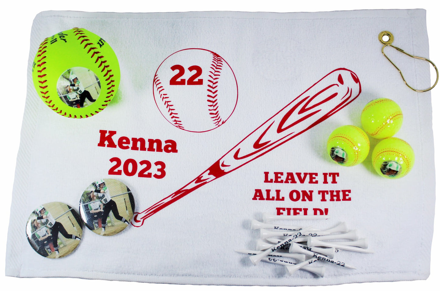 Personalized Softball Towel Gift Set
