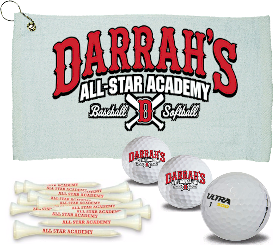 1 Custom Golf Towel w/ 3 Wilson Ultra Golf Balls and 15 Tees