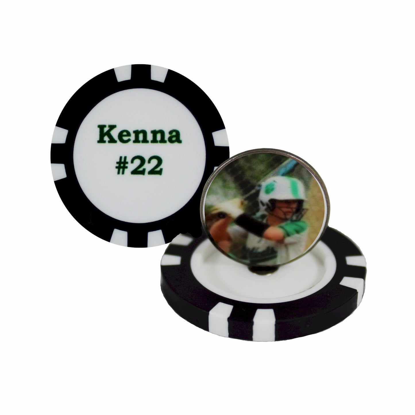 Personalized Magnetic 2 Piece Poker Chip Golf Ball Markers