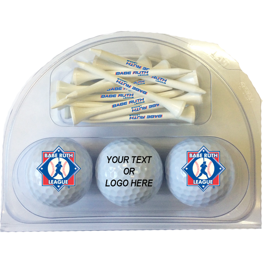 3 Pack <span style="color:#d41b27;">White Golf Ball</span> w/ 20 Tees