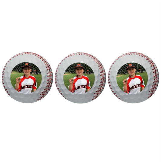 Personalized Baseball Golf ball 3pack