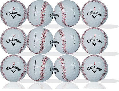 <span style="color:#d41b27;">Refinished Callaway</span> Chrome Soft Baseball 12 Pack