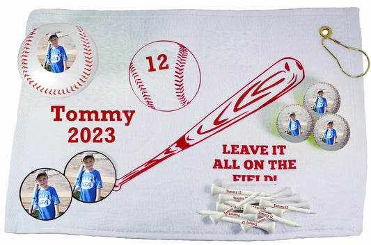 Personalized Baseball Towel Gift Set