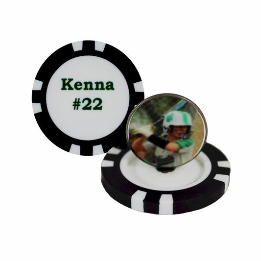 Personalized Magnetic 2 Piece Poker Chip Golf Ball Markers