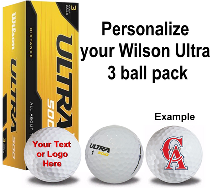 1 Custom Golf Towel w/ 3 Wilson Ultra Golf Balls and 15 Tees